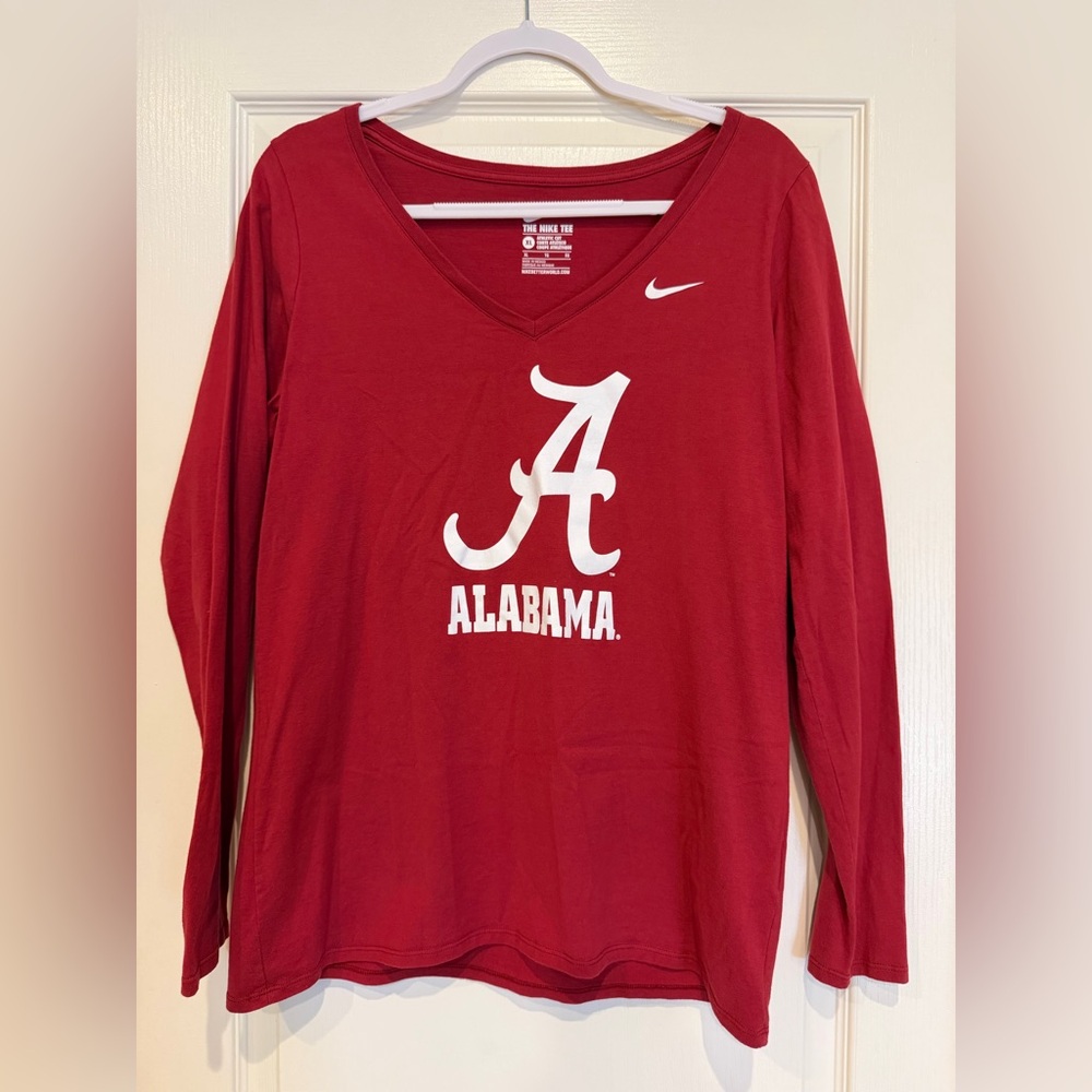 Nike Red V-Neck Athletic Tee